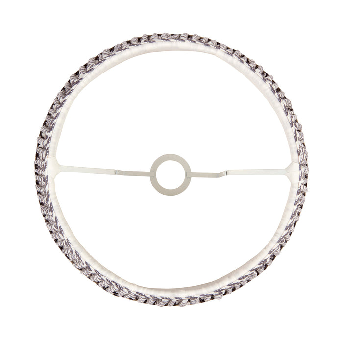 2 PACK 40cm Tapered cylinder Lamp Shade - Pearl grey fabric - Pleated Wave Handcrafted Light