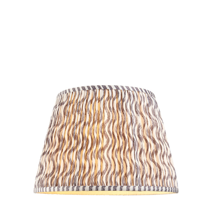 40cm Tapered cylinder Lamp Shade - Pearl grey fabric - Pleated Wave Handcrafted Light