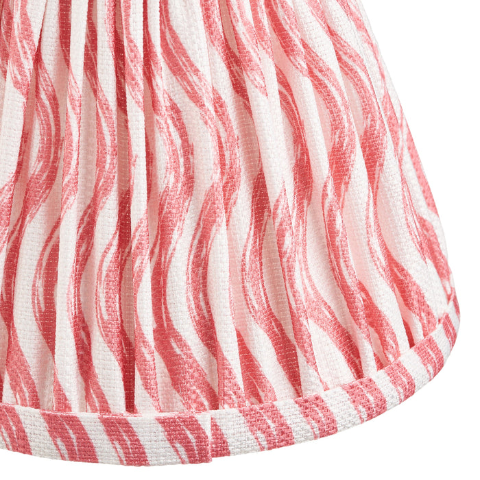 2 PACK 16cm Tapered cylinder Lamp Shade - Coral pink fabric - Pleated Wave Handcrafted Light