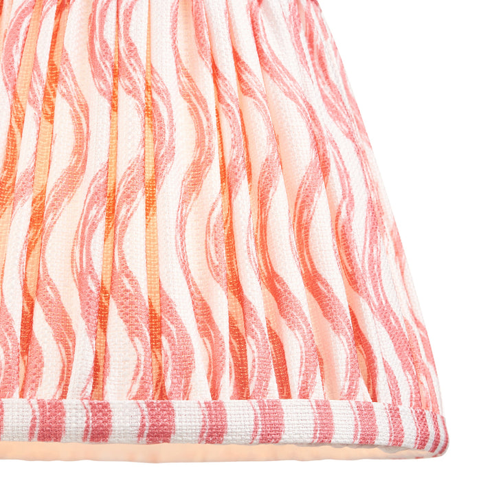 2 PACK 20cm Tapered cylinder Lamp Shade - Coral pink fabric - Pleated Wave Handcrafted Light