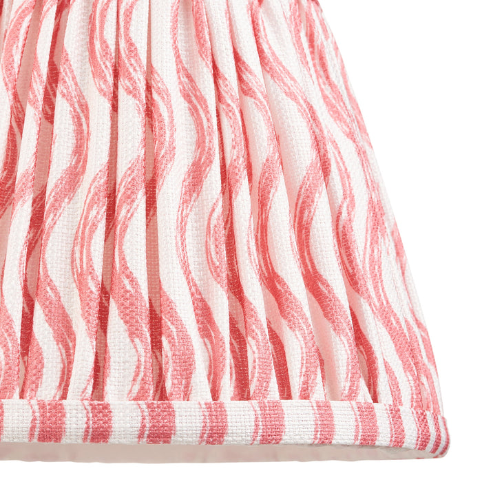 2 PACK 20cm Tapered cylinder Lamp Shade - Coral pink fabric - Pleated Wave Handcrafted Light