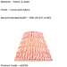 25cm Tapered cylinder Lamp Shade - Coral pink fabric - Pleated Wave Handcrafted Light