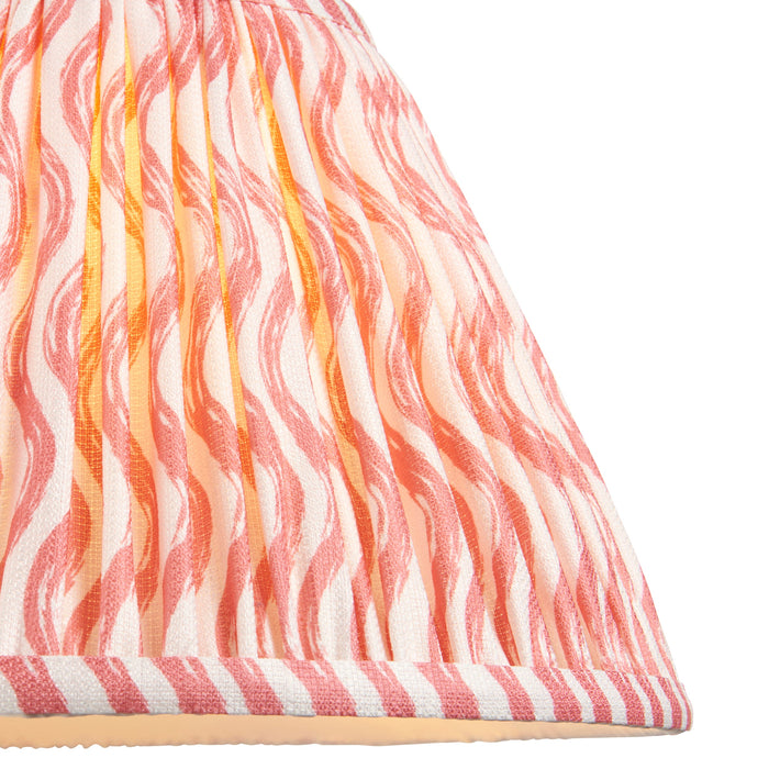 2 PACK 30cm Tapered cylinder Lamp Shade - Coral pink fabric - Pleated Wave Handcrafted Light