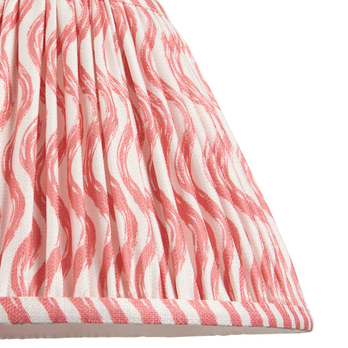 2 PACK 30cm Tapered cylinder Lamp Shade - Coral pink fabric - Pleated Wave Handcrafted Light