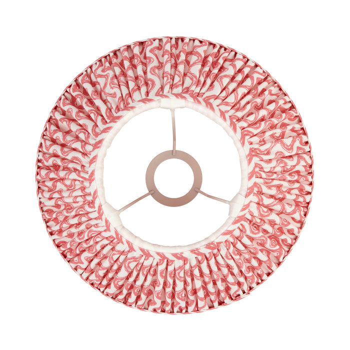 30cm Tapered cylinder Lamp Shade - Coral pink fabric - Pleated Wave Handcrafted Light