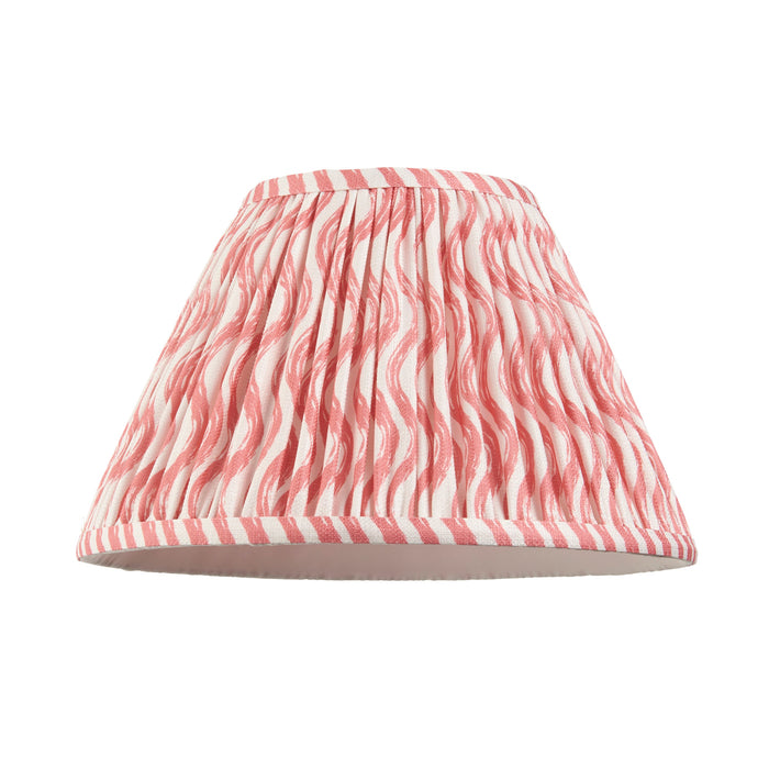 30cm Tapered cylinder Lamp Shade - Coral pink fabric - Pleated Wave Handcrafted Light