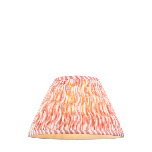 30cm Tapered cylinder Lamp Shade - Coral pink fabric - Pleated Wave Handcrafted Light