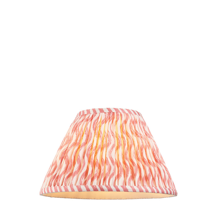 30cm Tapered cylinder Lamp Shade - Coral pink fabric - Pleated Wave Handcrafted Light