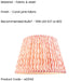 35cm Tapered cylinder Lamp Shade - Coral pink fabric - Pleated Wave Handcrafted Light