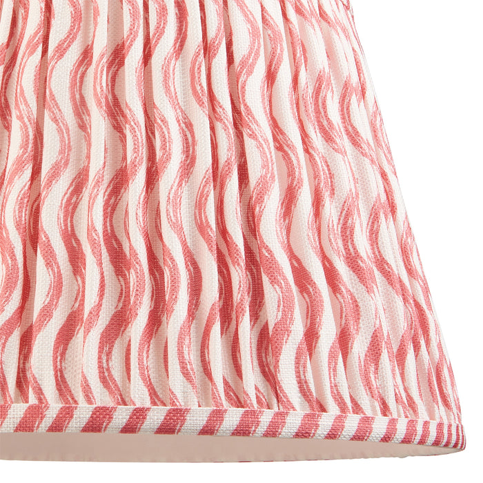 2 PACK 35cm Tapered cylinder Lamp Shade - Coral pink fabric - Pleated Wave Handcrafted Light