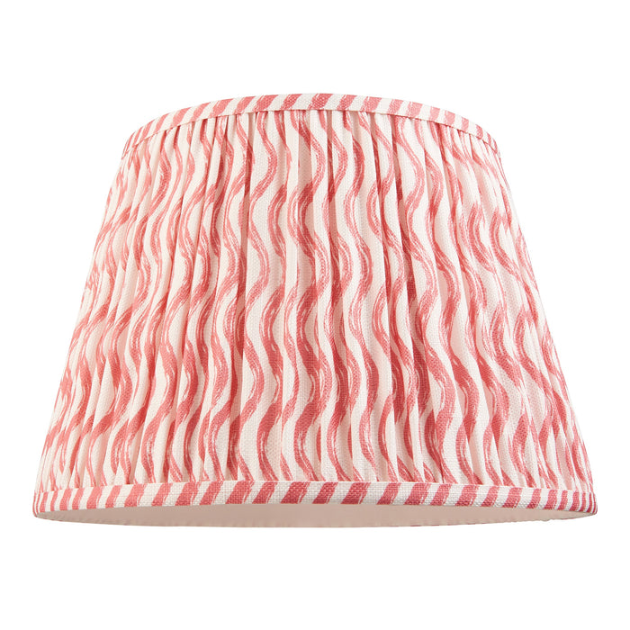35cm Tapered cylinder Lamp Shade - Coral pink fabric - Pleated Wave Handcrafted Light