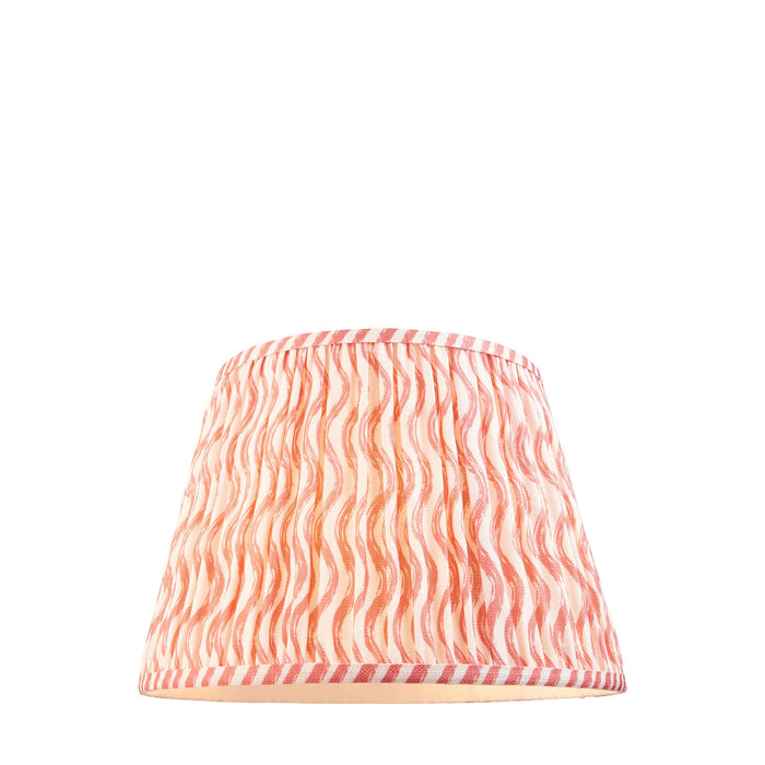 35cm Tapered cylinder Lamp Shade - Coral pink fabric - Pleated Wave Handcrafted Light