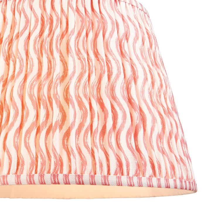 2 PACK 40cm Tapered cylinder Lamp Shade - Coral pink fabric - Pleated Wave Handcrafted Light