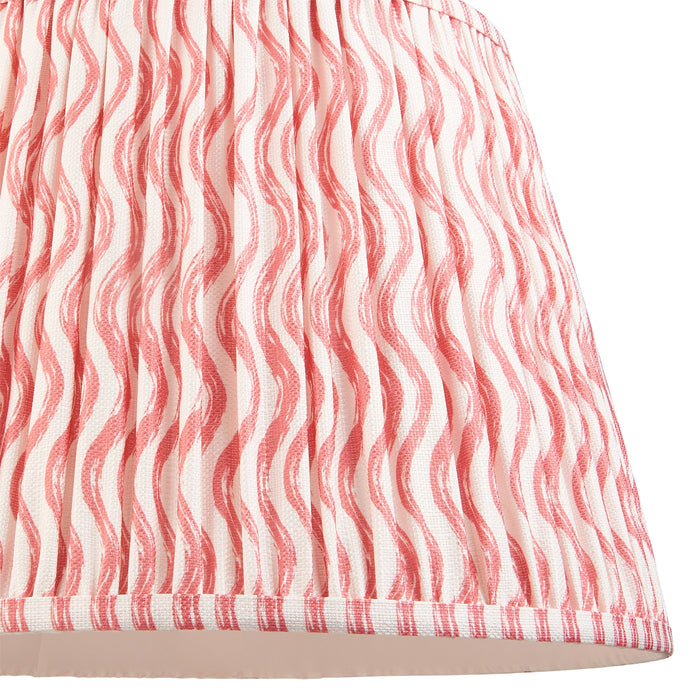 40cm Tapered cylinder Lamp Shade - Coral pink fabric - Pleated Wave Handcrafted Light