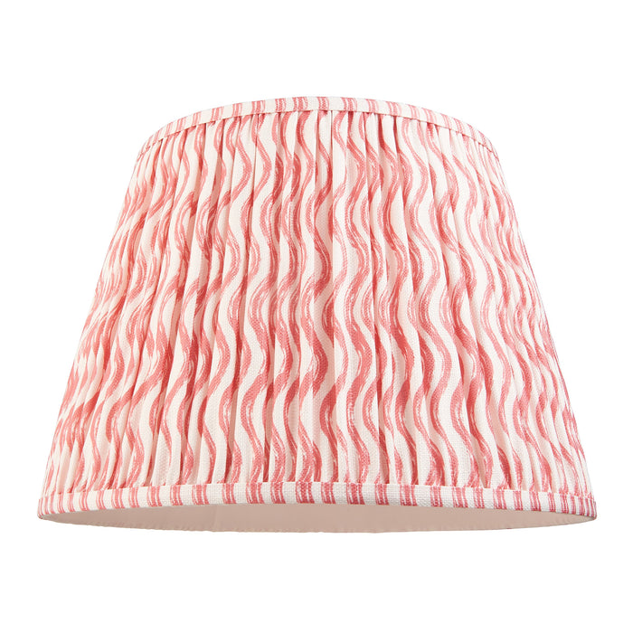 40cm Tapered cylinder Lamp Shade - Coral pink fabric - Pleated Wave Handcrafted Light