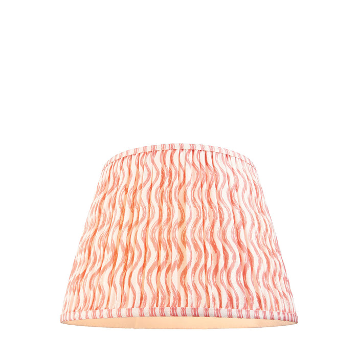 40cm Tapered cylinder Lamp Shade - Coral pink fabric - Pleated Wave Handcrafted Light