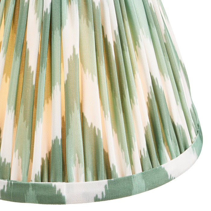 16cm Tapered cylinder Lamp Shade - Cotswold green fabric - Pleated Zigzag Handcrafted Light