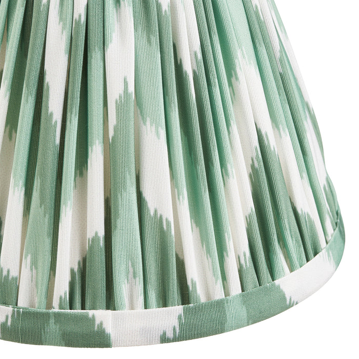 16cm Tapered cylinder Lamp Shade - Cotswold green fabric - Pleated Zigzag Handcrafted Light