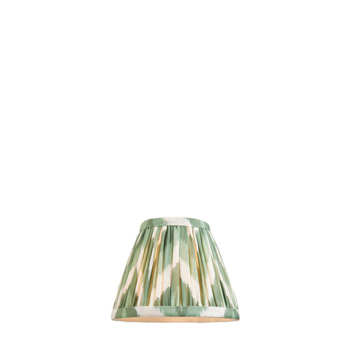 16cm Tapered cylinder Lamp Shade - Cotswold green fabric - Pleated Zigzag Handcrafted Light