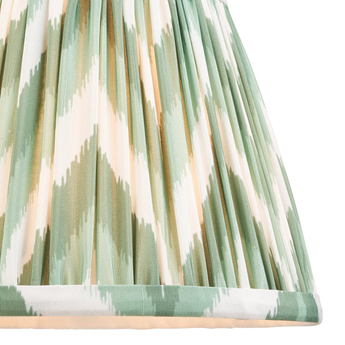20cm Tapered cylinder Lamp Shade - Cotswold green fabric - Pleated Zigzag Handcrafted Light
