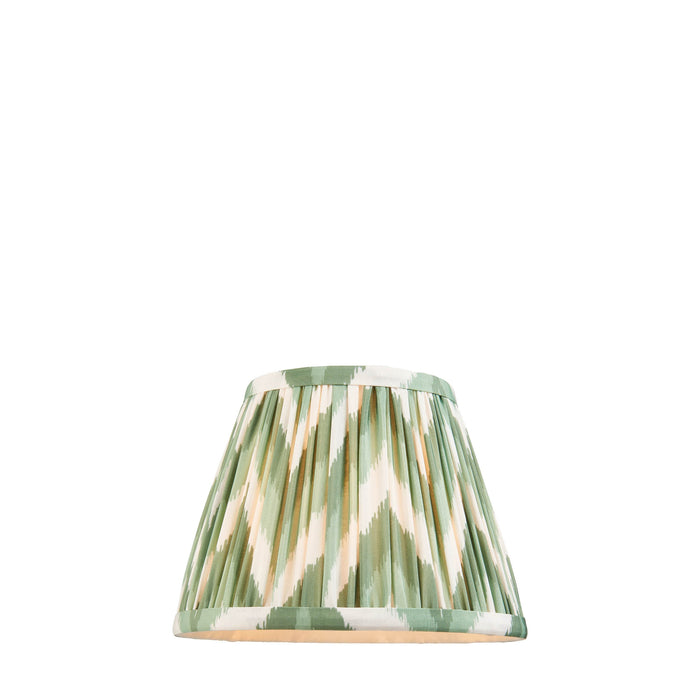 20cm Tapered cylinder Lamp Shade - Cotswold green fabric - Pleated Zigzag Handcrafted Light