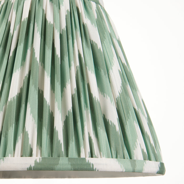 25cm Tapered cylinder Lamp Shade - Cotswold green fabric - Pleated Zigzag Handcrafted Light