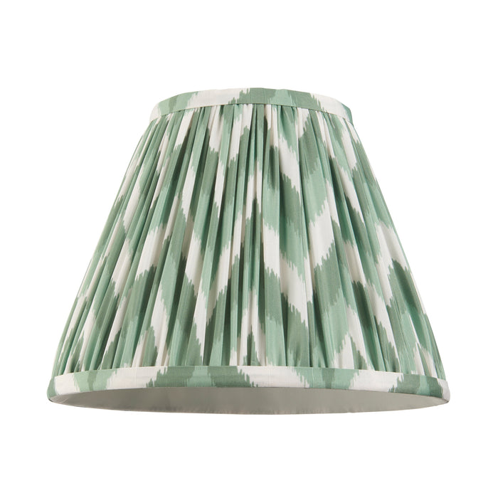 25cm Tapered cylinder Lamp Shade - Cotswold green fabric - Pleated Zigzag Handcrafted Light
