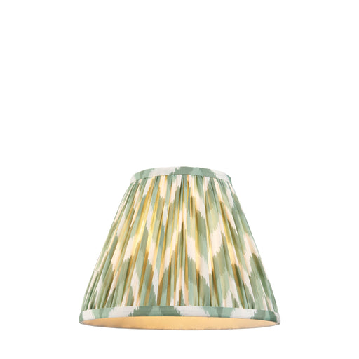 25cm Tapered cylinder Lamp Shade - Cotswold green fabric - Pleated Zigzag Handcrafted Light
