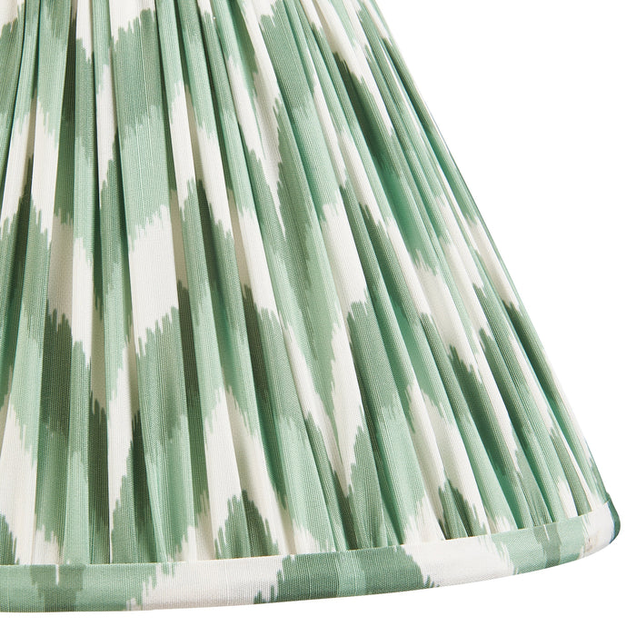 30cm Tapered cylinder Lamp Shade - Cotswold green fabric - Pleated Zigzag Handcrafted Light
