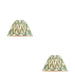 2 PACK 30cm Tapered cylinder Lamp Shade - Cotswold green fabric - Pleated Zigzag Handcrafted Light