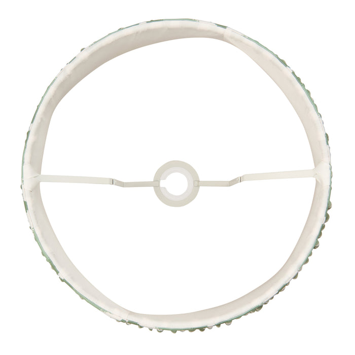 35cm Tapered cylinder Lamp Shade - Cotswold green fabric - Pleated Zigzag Handcrafted Light