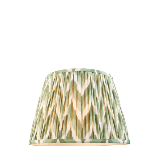 35cm Tapered cylinder Lamp Shade - Cotswold green fabric - Pleated Zigzag Handcrafted Light