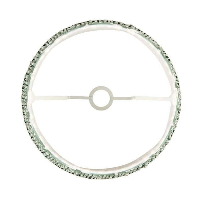 40cm Tapered cylinder Lamp Shade - Cotswold green fabric - Pleated Zigzag Handcrafted Light