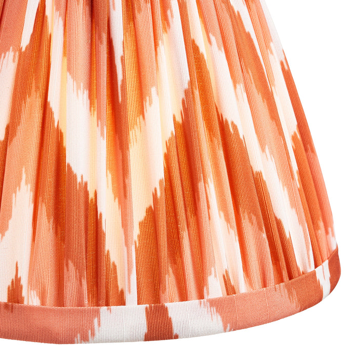 2 PACK 16cm Tapered cylinder Lamp Shade - Apricot orange fabric - Pleated Zigzag Handcrafted Light