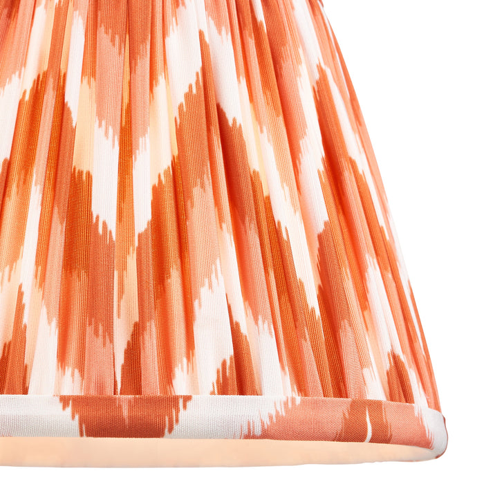 20cm Tapered cylinder Lamp Shade - Apricot orange fabric - Pleated Zigzag Handcrafted Light