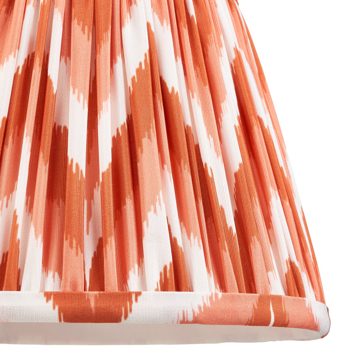 20cm Tapered cylinder Lamp Shade - Apricot orange fabric - Pleated Zigzag Handcrafted Light