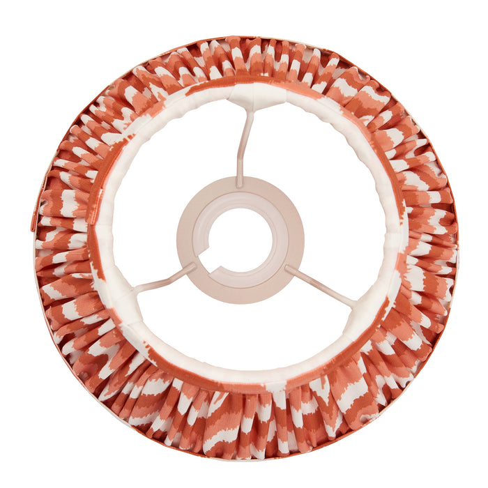 20cm Tapered cylinder Lamp Shade - Apricot orange fabric - Pleated Zigzag Handcrafted Light
