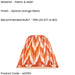 25cm Tapered cylinder Lamp Shade - Apricot orange fabric - Pleated Zigzag Handcrafted Light