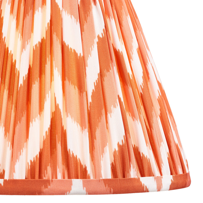 2 PACK 25cm Tapered cylinder Lamp Shade - Apricot orange fabric - Pleated Zigzag Handcrafted Light