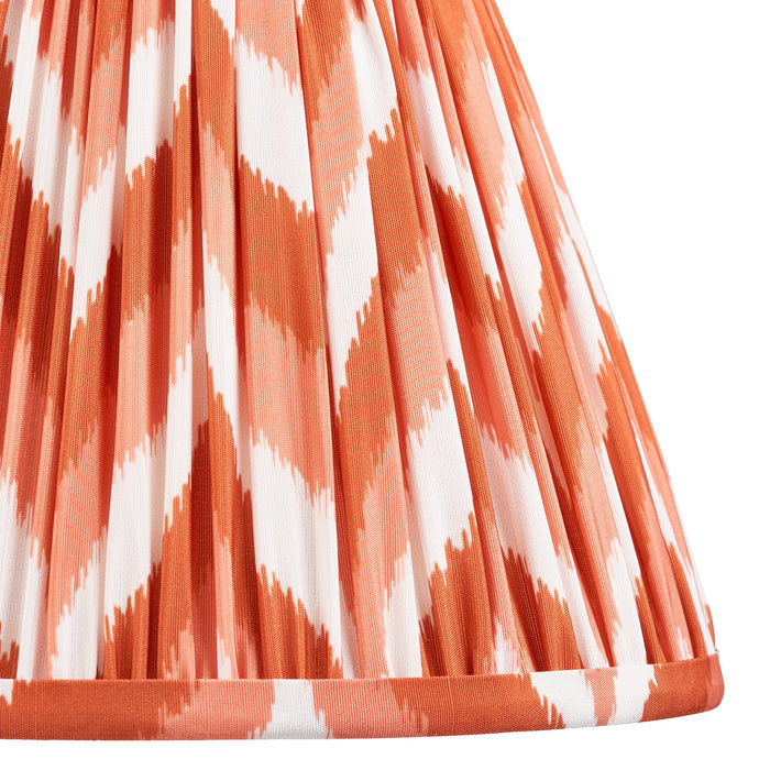 25cm Tapered cylinder Lamp Shade - Apricot orange fabric - Pleated Zigzag Handcrafted Light