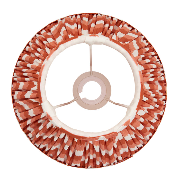 25cm Tapered cylinder Lamp Shade - Apricot orange fabric - Pleated Zigzag Handcrafted Light