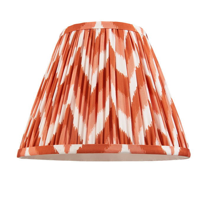 25cm Tapered cylinder Lamp Shade - Apricot orange fabric - Pleated Zigzag Handcrafted Light