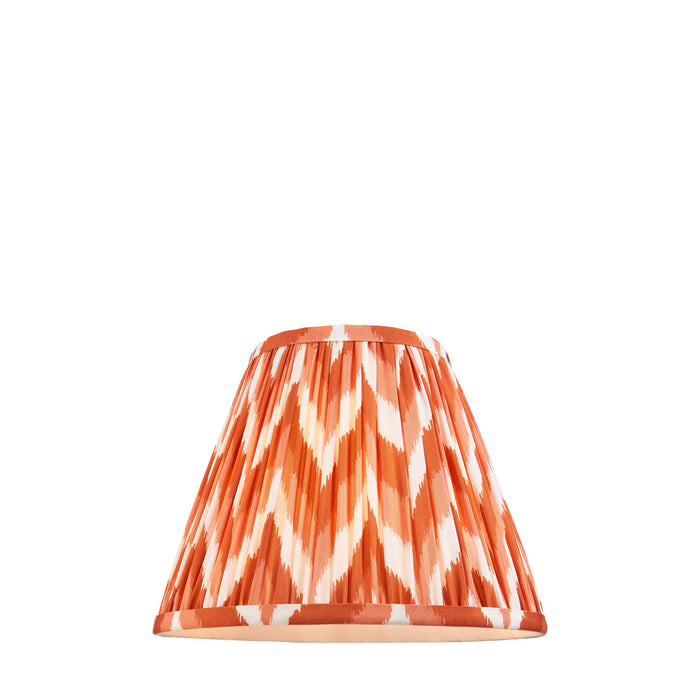 25cm Tapered cylinder Lamp Shade - Apricot orange fabric - Pleated Zigzag Handcrafted Light
