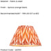 30cm Tapered cylinder Lamp Shade - Apricot orange fabric - Pleated Zigzag Handcrafted Light