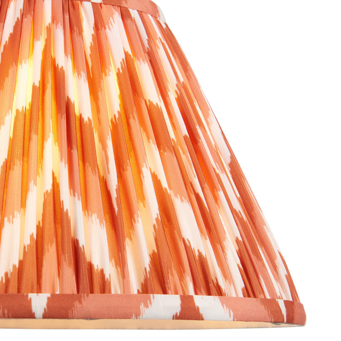30cm Tapered cylinder Lamp Shade - Apricot orange fabric - Pleated Zigzag Handcrafted Light