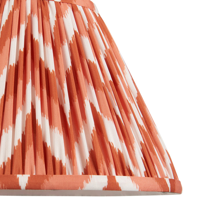 2 PACK 30cm Tapered cylinder Lamp Shade - Apricot orange fabric - Pleated Zigzag Handcrafted Light