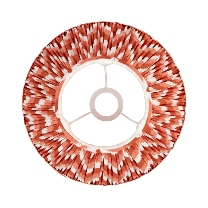 30cm Tapered cylinder Lamp Shade - Apricot orange fabric - Pleated Zigzag Handcrafted Light