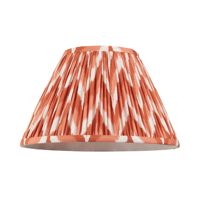 30cm Tapered cylinder Lamp Shade - Apricot orange fabric - Pleated Zigzag Handcrafted Light