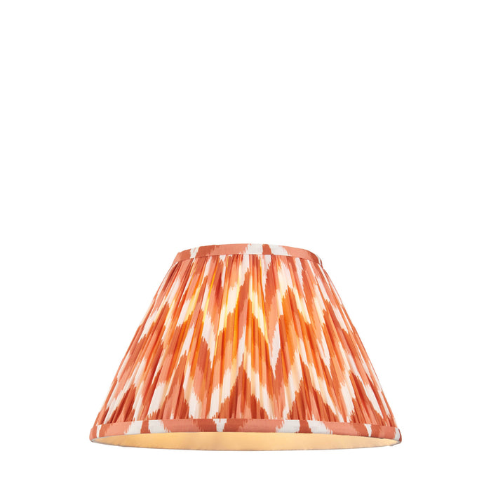 30cm Tapered cylinder Lamp Shade - Apricot orange fabric - Pleated Zigzag Handcrafted Light