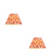 2 PACK 30cm Tapered cylinder Lamp Shade - Apricot orange fabric - Pleated Zigzag Handcrafted Light